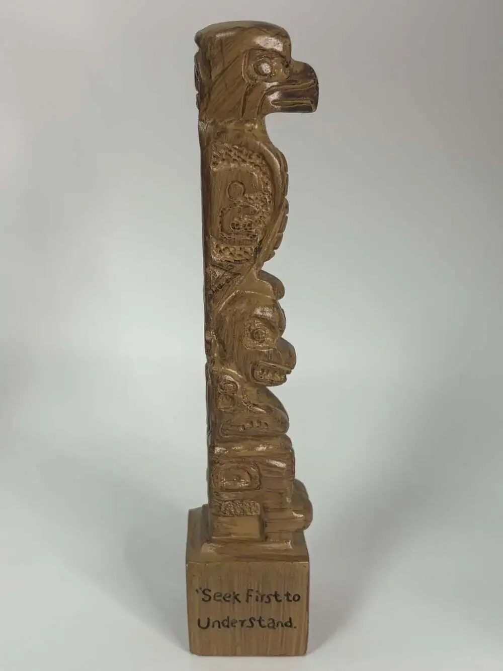 Vintage Talking Stick Totem Franklin Covey Seven Habits Seek First to Understand